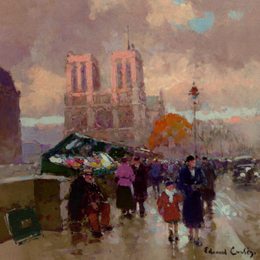 《阳光对巴黎圣母院的影响》爱德华·科尔特斯(Edouard Cortes)高清作品欣赏