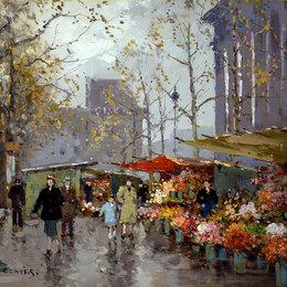 《洛杉矶马德琳花卉市场》爱德华·科尔特斯(Edouard Cortes)高清作品欣赏