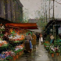 《洛杉矶马德琳花卉市场》爱德华·科尔特斯(Edouard Cortes)高清作品欣赏