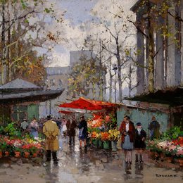 《洛杉矶马德琳花卉市场》爱德华·科尔特斯(Edouard Cortes)高清作品欣赏