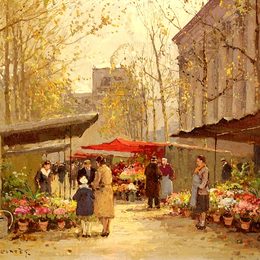 《洛杉矶马德琳花卉市场》爱德华·科尔特斯(Edouard Cortes)高清作品欣赏