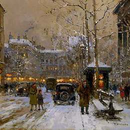 《冬天的马德琳》爱德华·科尔特斯(Edouard Cortes)高清作品欣赏