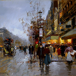 《宽阔的林荫大道》爱德华·科尔特斯(Edouard Cortes)高清作品欣赏