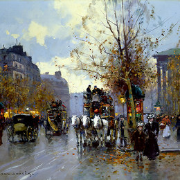 《玛德莱娜广场上的综合》爱德华·科尔特斯(Edouard Cortes)高清作品欣赏