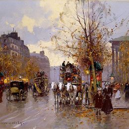 《玛德莱娜广场上的综合》爱德华·科尔特斯(Edouard Cortes)高清作品欣赏