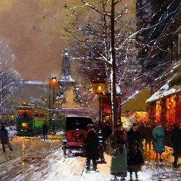 《巴黎共和广场》爱德华·科尔特斯(Edouard Cortes)高清作品欣赏
