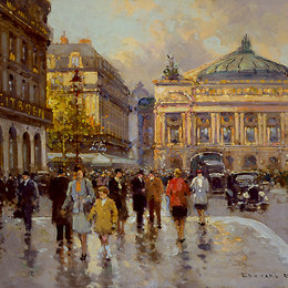 《歌剧院广场》爱德华·科尔特斯(Edouard Cortes)高清作品欣赏