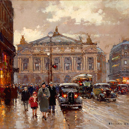 《歌剧院广场》爱德华·科尔特斯(Edouard Cortes)高清作品欣赏
