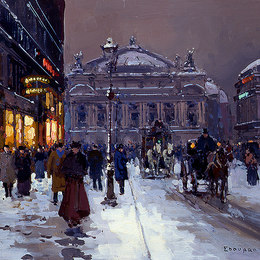《歌剧院广场》爱德华·科尔特斯(Edouard Cortes)高清作品欣赏