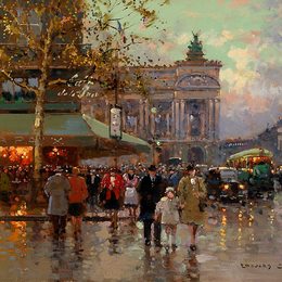 《歌剧院广场》爱德华·科尔特斯(Edouard Cortes)高清作品欣赏