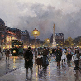 《夏特雷广场》爱德华·科尔特斯(Edouard Cortes)高清作品欣赏