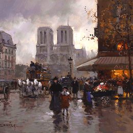 《圣米歇尔圣母广场》爱德华·科尔特斯(Edouard Cortes)高清作品欣赏