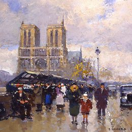 《圣米歇尔圣母广场》爱德华·科尔特斯(Edouard Cortes)高清作品欣赏