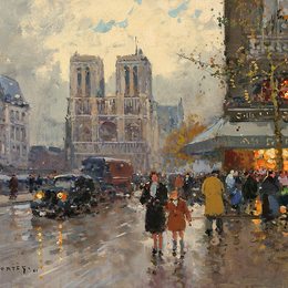 《圣米歇尔圣母广场》爱德华·科尔特斯(Edouard Cortes)高清作品欣赏
