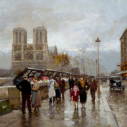 《圣米歇尔码头》爱德华·科尔特斯(Edouard Cortes)高清作品欣赏