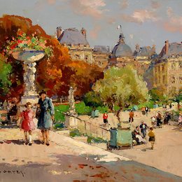 《杜乐丽花园》爱德华·科尔特斯(Edouard Cortes)高清作品欣赏