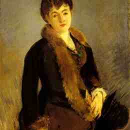 爱德华·马奈(Edouard Manet)高清作品:Portrait of Mademoiselle Isabelle Lemonnier