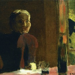 《夫人维亚尔以表》爱德华·维亚尔(Edouard Vuillard)高清作品欣赏