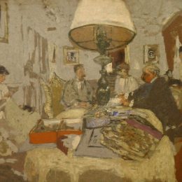 《桌子周围的朋友们》爱德华·维亚尔(Edouard Vuillard)高清作品欣赏