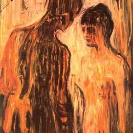 《丘比特与普赛克》爱德华·蒙克(Edvard Munch)高清作品欣赏