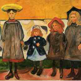 爱德华·蒙克(Edvard Munch)高清作品:Four girls in Arsgardstrand