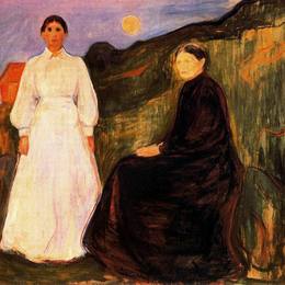 《母女》爱德华·蒙克(Edvard Munch)高清作品欣赏