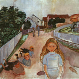 爱德华·蒙克(Edvard Munch)高清作品:Street in Asgardstrand