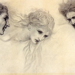 《丘比特面具的头部研究》爱德华·伯尔尼·琼斯(Edward Burne-Jones)高清作品欣赏