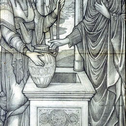 《耶稣和女人在井边》爱德华·伯尔尼·琼斯(Edward Burne-Jones)高清作品欣赏