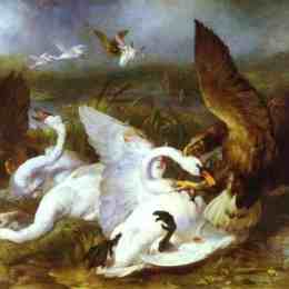 《鹰入侵的游艇》埃德温·兰西尔(Edwin Henry Landseer)高清作品欣赏