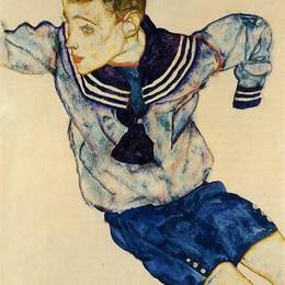 《穿着水手服的男孩》埃贡·席勒(Egon Schiele)高清作品欣赏