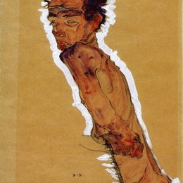 《裸体自画像》埃贡·席勒(Egon Schiele)高清作品欣赏