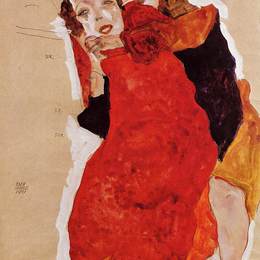 《两个女孩》埃贡·席勒(Egon Schiele)高清作品欣赏