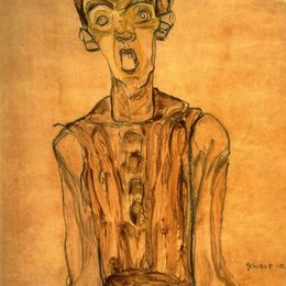 《自画像》埃贡·席勒(Egon Schiele)高清作品欣赏