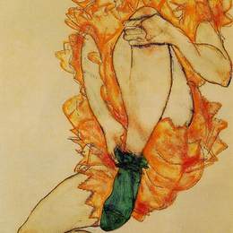 《绿色长袜》埃贡·席勒(Egon Schiele)高清作品欣赏