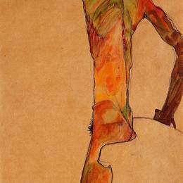 《男性裸体》埃贡·席勒(Egon Schiele)高清作品欣赏