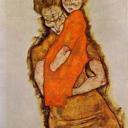 《母子》埃贡·席勒(Egon Schiele)高清作品欣赏