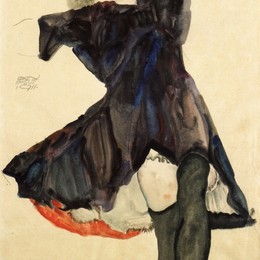 《穿着蓝色衣服的女孩》埃贡·席勒(Egon Schiele)高清作品欣赏