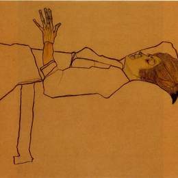 《穿着衣服躺卧的女人》埃贡·席勒(Egon Schiele)高清作品欣赏