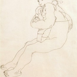 《坐着的孩子》埃贡·席勒(Egon Schiele)高清作品欣赏