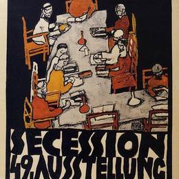 埃贡·席勒(Egon Schiele)高清作品:Poster for the Vienna Secession, 49th Exhibition, Die Freund