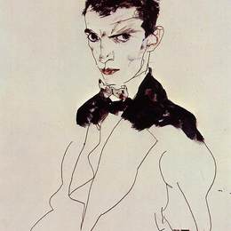 《自画像》埃贡·席勒(Egon Schiele)高清作品欣赏