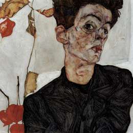 《中国灯笼自画像》埃贡·席勒(Egon Schiele)高清作品欣赏