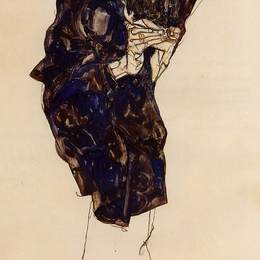 《人深蹲下来》埃贡·席勒(Egon Schiele)高清作品欣赏