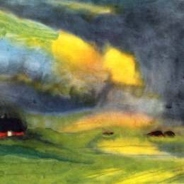 《马雷上空的彩色天空》埃米尔·诺尔迪(Emil Nolde)高清作品欣赏