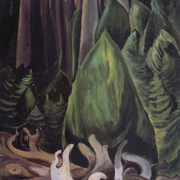 《森林边缘的漂流》埃米莉·凯尔(Emily Carr)高清作品欣赏