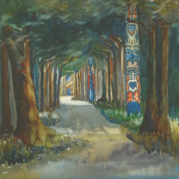 《锡特卡图腾漫步》埃米莉·凯尔(Emily Carr)高清作品欣赏