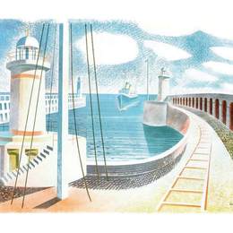 《纽哈文港》艾里克·拉斐留斯(Eric Ravilious)高清作品欣赏