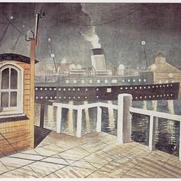 《布莱顿离开纽哈文》艾里克·拉斐留斯(Eric Ravilious)高清作品欣赏