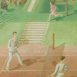 《网球（三联，中心板）》艾里克·拉斐留斯(Eric Ravilious)高清作品欣赏